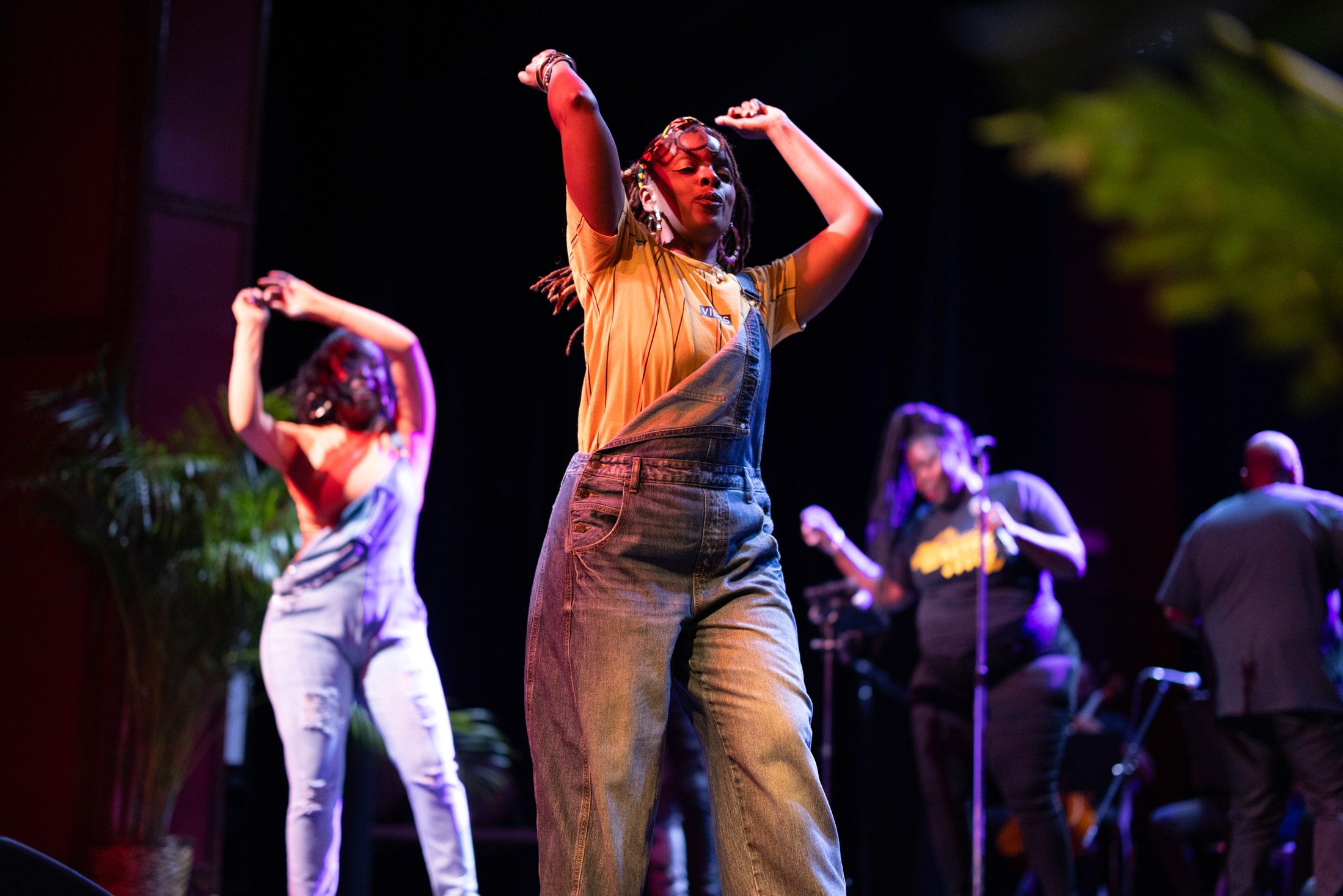 Hip hop dancer performing on stage