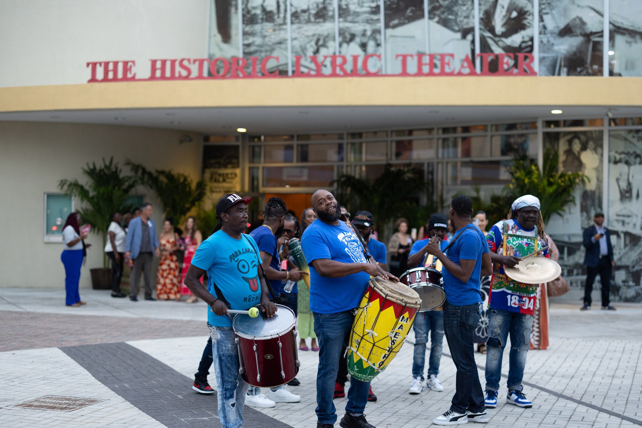 The Rara Lakay band leads attendees out from The Historic Lyric Theater
