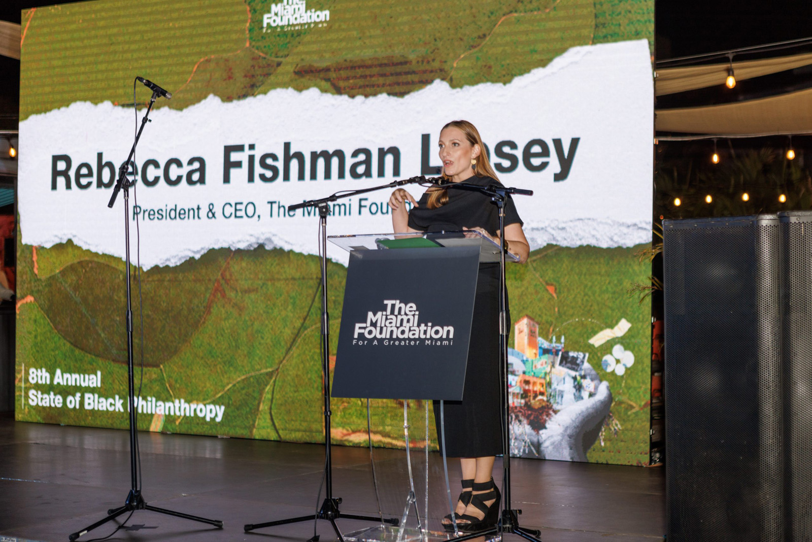 Rebecca Fishman Lipsey speaking at the 8th Annual State of Black Philanthropy Rebecca Fishman Lipsey speaking at the 8th Annual State of Black Philanthropy