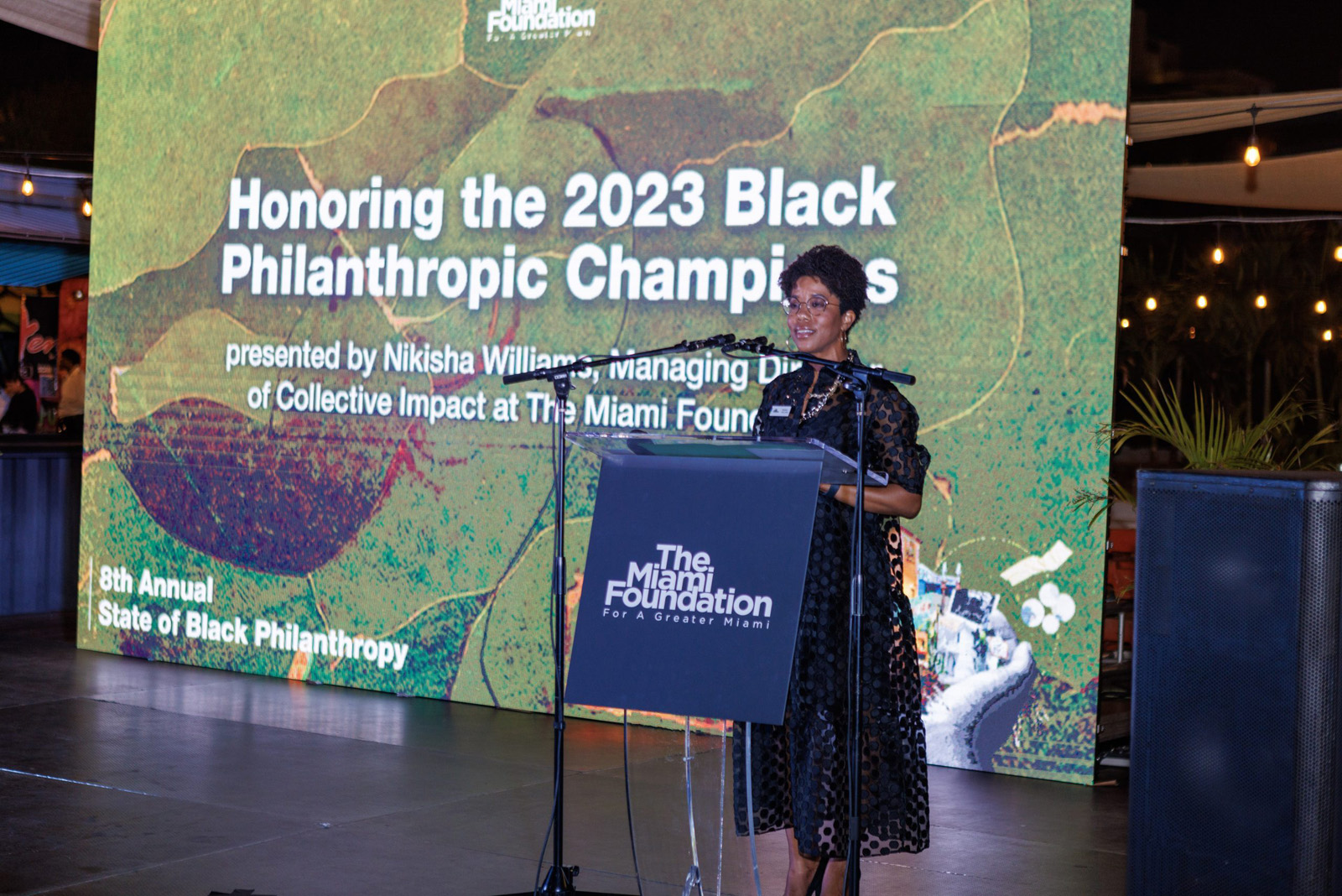 Woman speaking at the 8th Annual State of Black Philanthropy Woman speaking at the 8th Annual State of Black Philanthropy