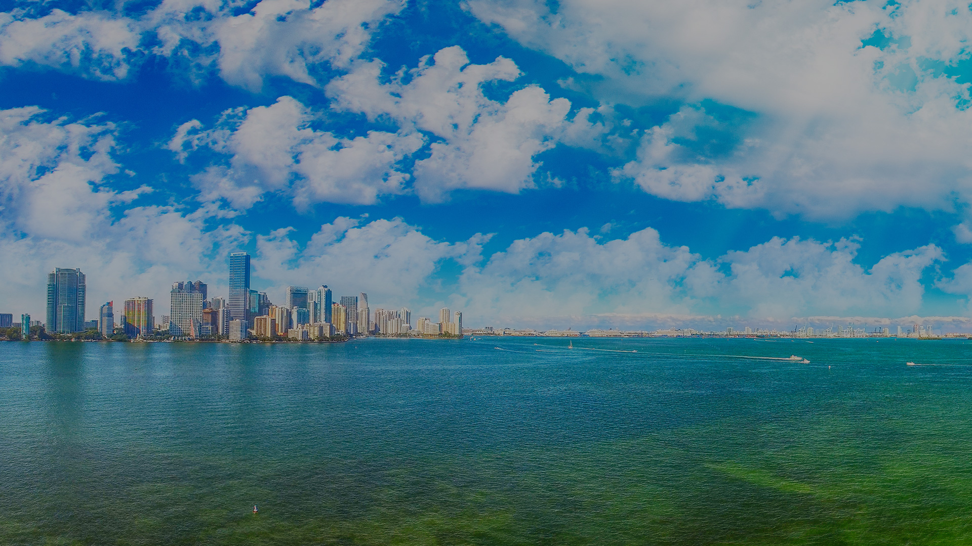 Aerial of Biscayne Bay. Biscayne Bay Recovery Aerial of Biscayne Bay. Biscayne Bay Recovery