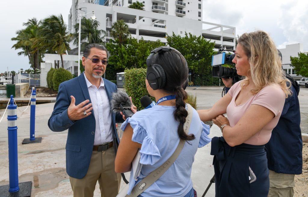 Man being interviewed