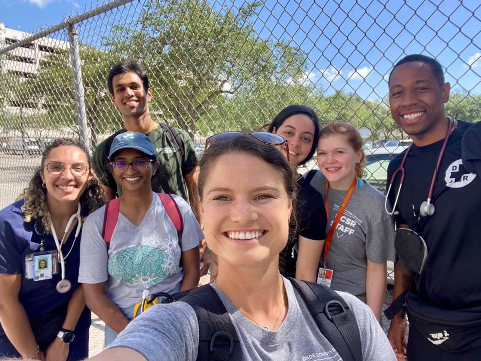 Group of people taking a selfie