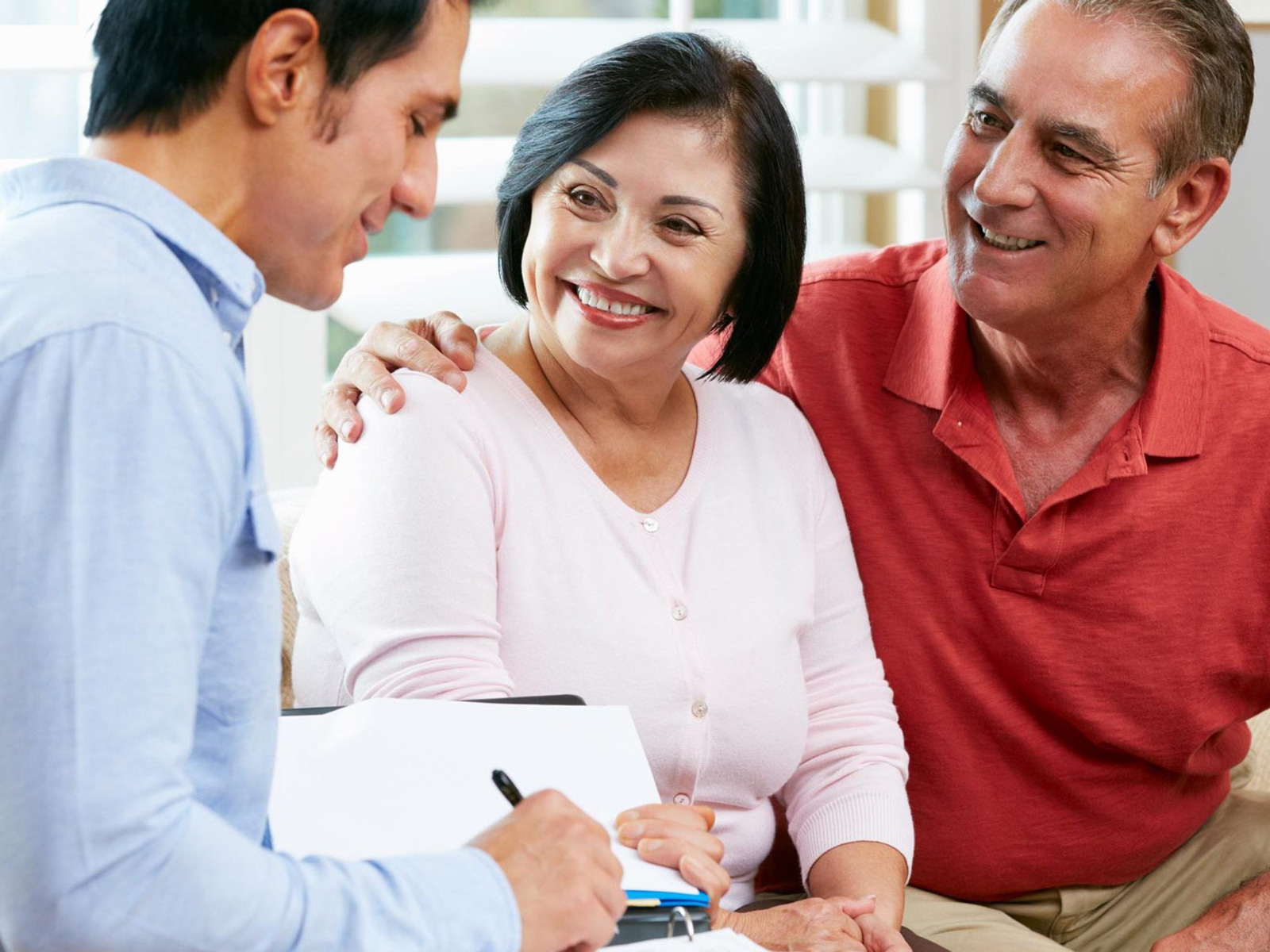 Professional advisor talking to donors