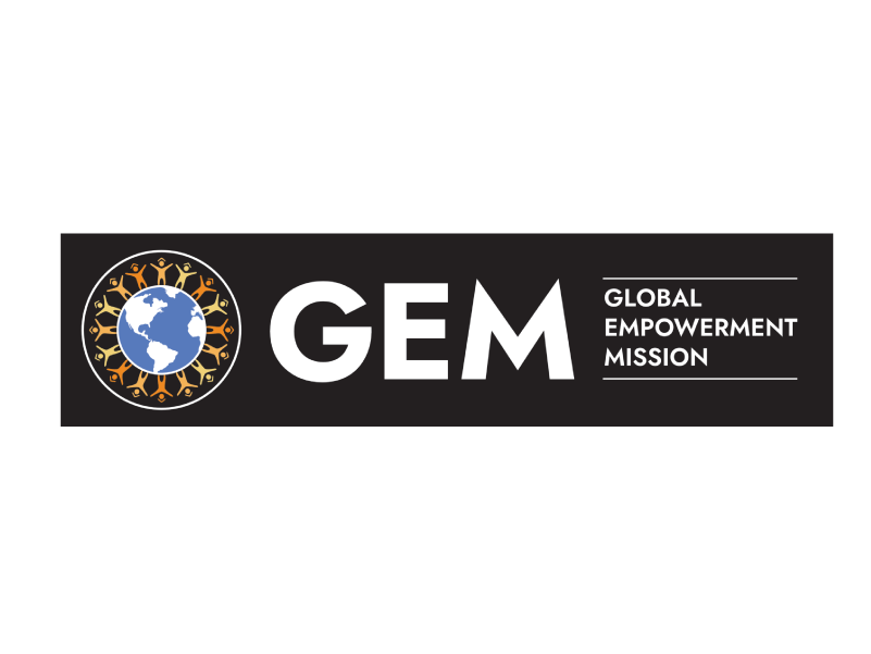 GEM Global Empowerment Mission logo on black background