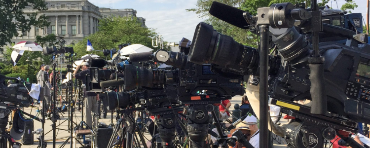 Photo of news cameras